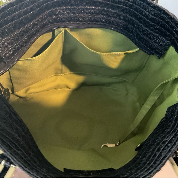 ERIC JAVITS BLACK STRAW SHOULDER BAG - Picture 10 of 12